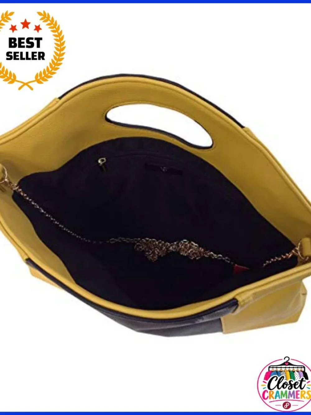 Synthetic Leather Fold Over Clutch Evening Bag with Chain Strap